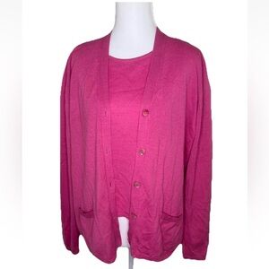 Cashmere Women's Pink Cardigan Sweater Set NWOT